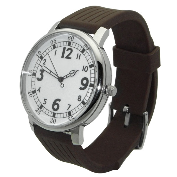 brown strap watch